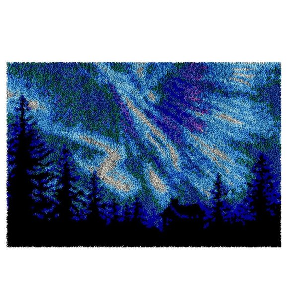 Rug Making Latch Hooking KitAurora (52x38cm printed canvas)